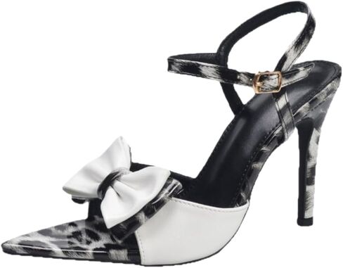 Summer Fashion Pointed-Toe high Heels with Bow Accessories and Leopard Print Pattern - Elegant and Versatile. in Saudi Arabia