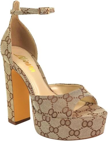 Liliana Women's Platform Chunky High Heels Dress Sandals Peep Toe Ankle Strap Shoes in Saudi Arabia