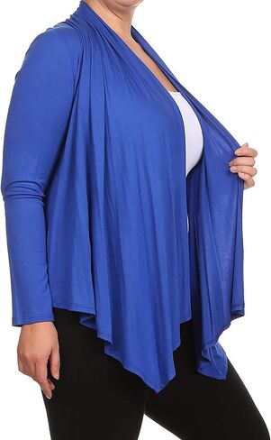Women's Plus Size Lightweight Long Sleeve Solid Open Cardigan in Saudi Arabia