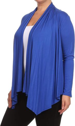 Women's Plus Size Lightweight Long Sleeve Solid Open Cardigan in Saudi Arabia