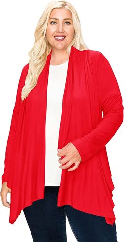 Women's Plus Size Lightweight Long Sleeve Solid Open Cardigan in Saudi Arabia