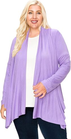 Women's Plus Size Lightweight Long Sleeve Solid Open Cardigan in Saudi Arabia