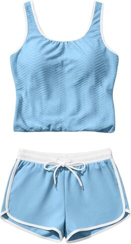 Tankini Swimsuits for Women Tummy Control Bathing Suits Two Piece 2026 Trendy Swimming Suits Swim Tank Top with Shorts in Saudi Arabia