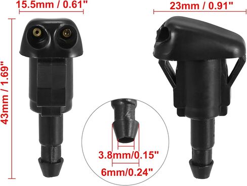 X AUTOHAUX 4pcs Car Front Windshield Washer Nozzles for Toyota Camry 1997-2001 for Tacoma 2005-2010 for Toyota Corolla 1999-2008 for Echo MR2 for Celica 85381-AA010 in Saudi Arabia