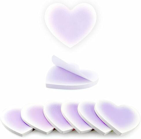 Purple Heart Shaped Sticky Notes Colorful Self-Stick Sticky Notes Memo 6 Pack 50 Sheets Pad in Saudi Arabia