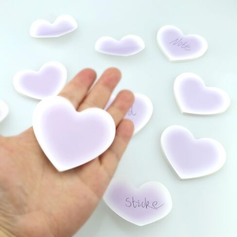 Purple Heart Shaped Sticky Notes Colorful Self-Stick Sticky Notes Memo 6 Pack 50 Sheets Pad in Saudi Arabia