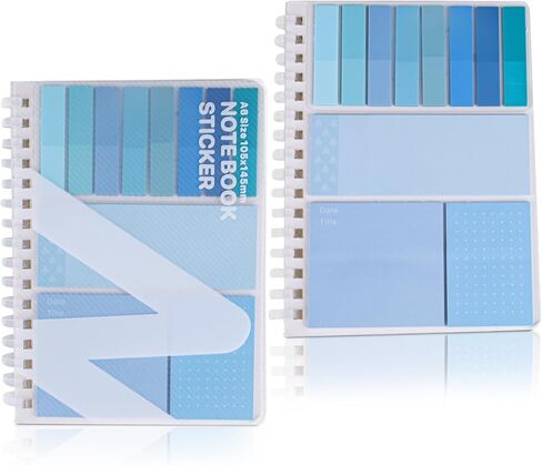 2 Pack Multi-Functional Sticky Note Set with Bible Tabs 440 Transparent Post it Notes 120 Page Notebook for Bible Study Office Supplies (Blue) in Saudi Arabia