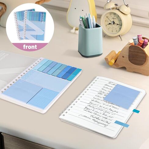 2 Pack Multi-Functional Sticky Note Set with Bible Tabs 440 Transparent Post it Notes 120 Page Notebook for Bible Study Office Supplies (Blue) in Saudi Arabia