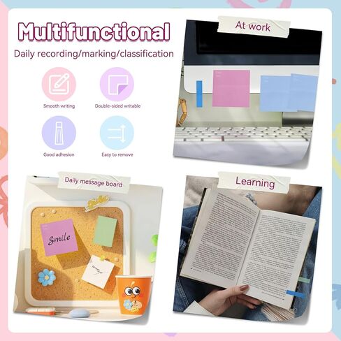2 Pack Multi-Functional Sticky Note Set with Bible Tabs 440 Transparent Post it Notes 120 Page Notebook for Bible Study Office Supplies (Blue) in Saudi Arabia