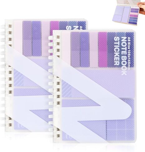 2 Pack Multi-Functional Sticky Note Set with Bible Tabs 440 Transparent Post it Notes 120 Page Notebook for Bible Study Office Supplies (Blue) in Saudi Arabia