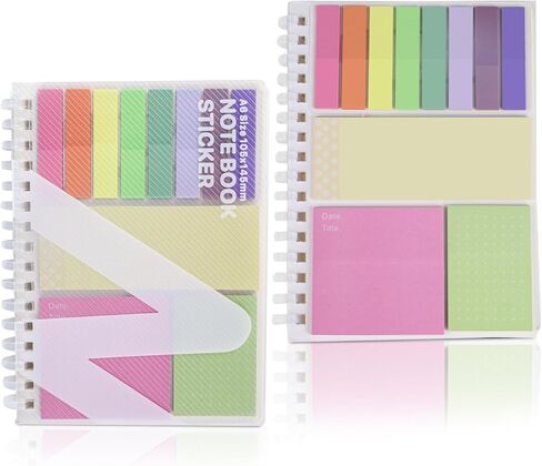 2 Pack Multi-Functional Sticky Note Set with Bible Tabs 440 Transparent Post it Notes 120 Page Notebook for Bible Study Office Supplies (Blue) in Saudi Arabia