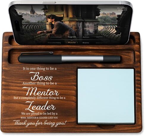 Leader Bosses Day Gifts for Women Men Manager Funny Office Decor for Women Wooden Sticky Note Holder National Boss Day Decorations Gifts for Leader Men Manager Coworker Office Desk Decor A 04 in Saudi Arabia