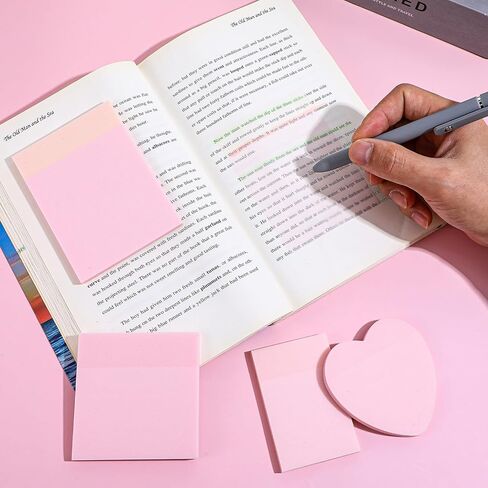 5 عبوات من ملاحظات لاصقة شفافة ذات أشكال مختلطة، ألوان باستيل لامعة مقاومة للماء، علامات تبويب كتاب 250 ورقة ناعمة لعلامات الحيوانات الأليفة للتعليق على مكتب المدرسة المنزلية in Saudi Arabia