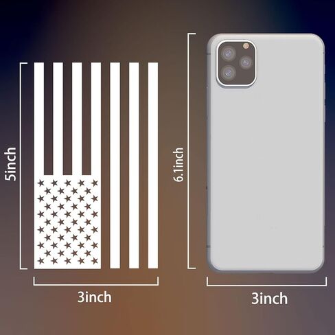 Die Cut Subdued Matte White American Flag Sticker 3" X 5" Tactical Military Flag USA Decal Great for Car, Hard Hat. Car Vinyl Window Bumper Decal Sticker (1 Pair) in Kuwait