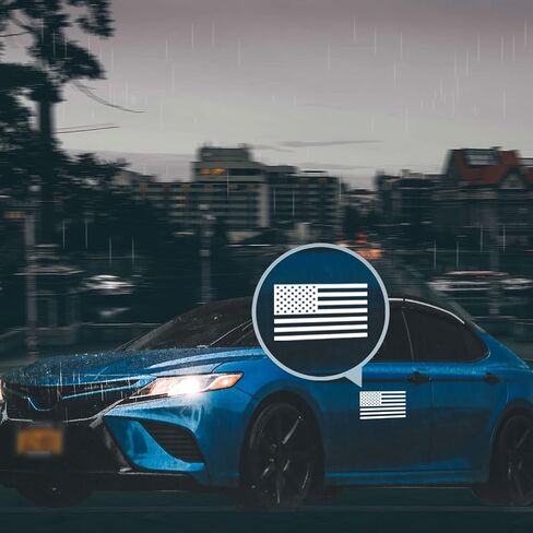 Die Cut Subdued Matte White American Flag Sticker 3" X 5" Tactical Military Flag USA Decal Great for Car, Hard Hat. Car Vinyl Window Bumper Decal Sticker (1 Pair) in Kuwait