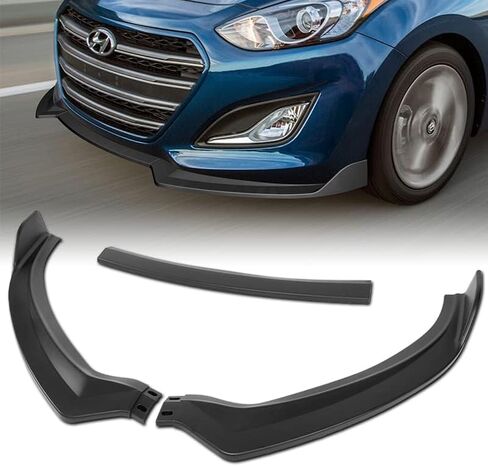 EPARTS ABS البلاستيك 3PCS STP-Style الجبهة الوفير الشفاه الفاصل طقم الجسم حماية تقليم متوافق مع 2013-2017 Elantra GT Hatchback (نمط الكربون المطلي) in Kuwait