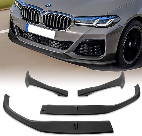 Q1-TECH, Front Bumper Lip fit for Compatible with 2021-2023 BMW 5-Series 530e 530i 540i 550i G30 M-Sport Bumper Only, Front Bumper Lip Spoiler Air Chin Body Kit Splitter, Unpainted Matt Black ABS in Saudi Arabia