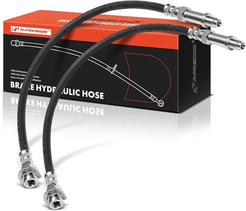 A-Premium Brake Hydraulic Hose Compatible with Dodge Models - D100 1975, D100 Pickup 1974, D200 1975, D200 Pickup 1974, M300 1974, M350 1974, P200 Van 1973-1974, W100 1975, W100 Pickup 1974, Pack of 2 in Saudi Arabia