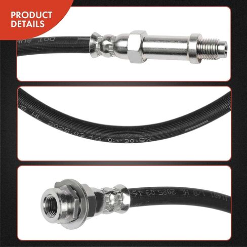 A-Premium Brake Hydraulic Hose Compatible with Dodge Models - D100 1975, D100 Pickup 1974, D200 1975, D200 Pickup 1974, M300 1974, M350 1974, P200 Van 1973-1974, W100 1975, W100 Pickup 1974, Pack of 2 in Saudi Arabia