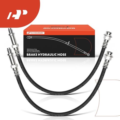 A-Premium Brake Hydraulic Hose Compatible with Dodge Models - D100 1975, D100 Pickup 1974, D200 1975, D200 Pickup 1974, M300 1974, M350 1974, P200 Van 1973-1974, W100 1975, W100 Pickup 1974, Pack of 2 in Saudi Arabia