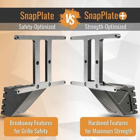 SnapPlate+ Front License Plate Holder - Fits Tesla Model S (Mar 2021-2025) - Grille-Safe Non-Metal Design, Anti-Theft, Removable, Height-Adjustable, USA Made in Saudi Arabia