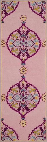 SAFAVIEH Bellagio Collection 2' 3" x 8' Pink/Multi BLG605A Handmade Medallion Premium Wool Entryway Foyer Living Room Bedroom Kitchen Runner Rug in Saudi Arabia