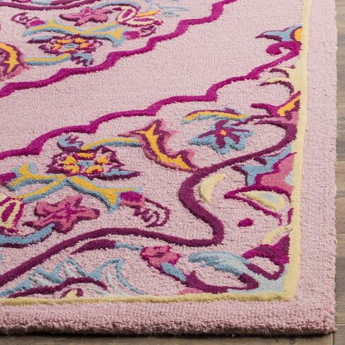 SAFAVIEH Bellagio Collection 2' 3" x 8' Pink/Multi BLG605A Handmade Medallion Premium Wool Entryway Foyer Living Room Bedroom Kitchen Runner Rug in Saudi Arabia