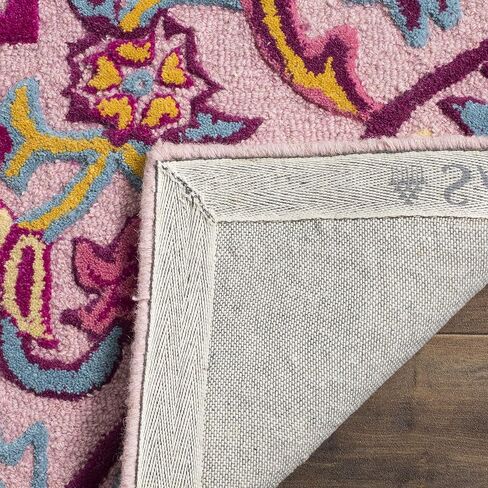 SAFAVIEH Bellagio Collection 2' 3" x 8' Pink/Multi BLG605A Handmade Medallion Premium Wool Entryway Foyer Living Room Bedroom Kitchen Runner Rug in Saudi Arabia