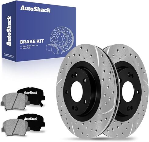 AutoShack Front Vented Brake Rotors + Ceramic Pads 6-PC Brake Kit Replacement for 2016-2020 Kia Sorento 2016-2018 Hyundai Santa Fe Sport 12.6" (320 mm) in Saudi Arabia