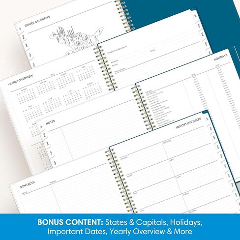 Blue Sky 2026-2027 Weekly and Monthly Academic Year Planner Calendar, July 2026 - June 2027, 8.5" x 11", Flexible Cover, Wirebound, Storage Pocket, Bakah Blue in Saudi Arabia