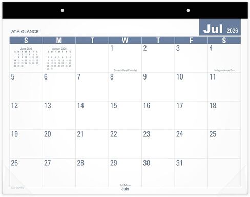 AT-A-GLANCE Desk Calendar 2026-2027 Planning Pad, Academic 12-Month July-June, Monthly, 21-3/4" x 17" Standard, Easy-to-Read, Unruled Daily Blocks (SKLPAY32) in Saudi Arabia