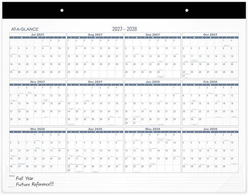 AT-A-GLANCE Desk Calendar 2026-2027 Planning Pad, Academic 12-Month July-June, Monthly, 21-3/4" x 17" Standard, Easy-to-Read, Unruled Daily Blocks (SKLPAY32) in Saudi Arabia