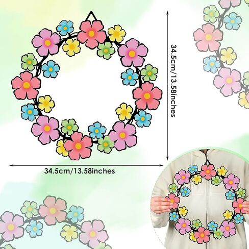 Silkfly Metal Flowers Wreath Colorful Flowers Wreath for All Seasons Porch Living Room Bedroom Window Door Wall Farmhouse Home Indoor Outdoor Decoration in Saudi Arabia
