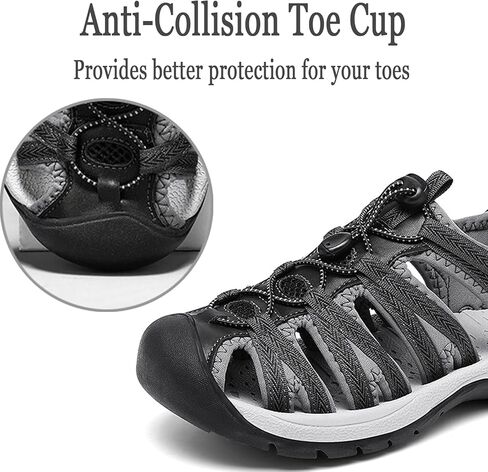 Women's Closed Toe Sport Sandals Lightweight Hiking Water Shoes Athletic Outdoor Walking Sandals in Saudi Arabia