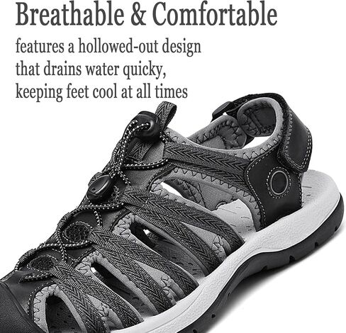 Women's Closed Toe Sport Sandals Lightweight Hiking Water Shoes Athletic Outdoor Walking Sandals in Saudi Arabia