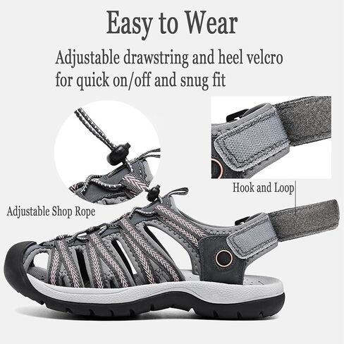 Women's Closed Toe Sport Sandals Lightweight Hiking Water Shoes Athletic Outdoor Walking Sandals in Saudi Arabia