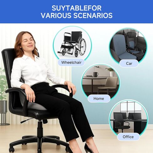 وسادة مقعد سيارة مريحة مع دعم أسفل الظهر، رغوة سميكة تستجيب للضغط للقيادة والجلوس لساعات طويلة، وسادة تثبيت الحوض للشاحنة والمكتب المنزلي والاستخدام اليومي in Kuwait