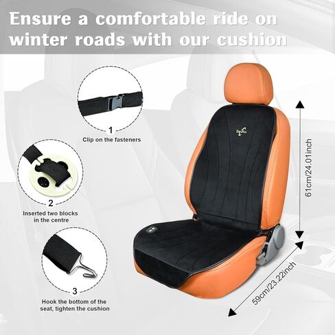 وسادة مقعد السيارة، مادة قطيفة ناعمة لتعزيز الراحة، مقعد السائق العالمي مناسب لسيارات السيدان/سيارات الدفع الرباعي/الشاحنات/الشاحنات الصغيرة in Kuwait