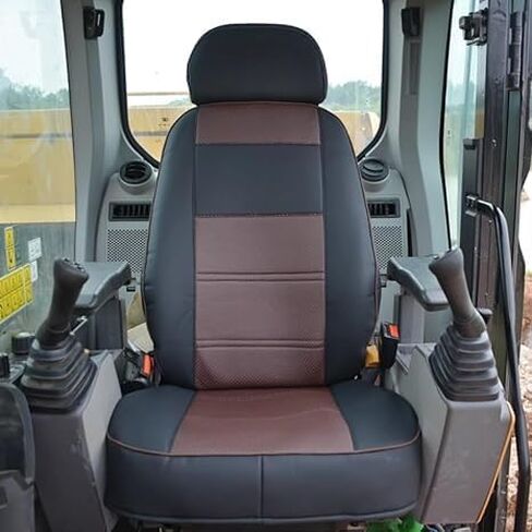 Excavator Seat Cover, Black and Brown, Compatible with CAT E320C E313 E323 E326 E330 E350 E349D Models in Saudi Arabia
