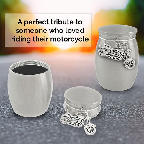 Mini Motorcycle Urn for Human Ashes Small Individual Sized Cremation Urn for Biker Keepsake Stainless Steel Motorcycle Ashes Keepsake in Saudi Arabia