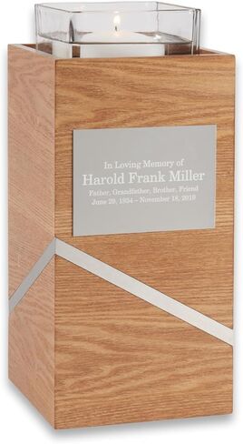 لحظات Bey-Berk Deering Moments المخصصة لحرق الجثث الخشبية المزخرفة الحديثة للرماد البشري، تتضمن مزهرية زخرفية كبيرة جدًا تحمل ما يصل إلى 260 رطلًا من وزن الحرق قبل الحرق in Kuwait