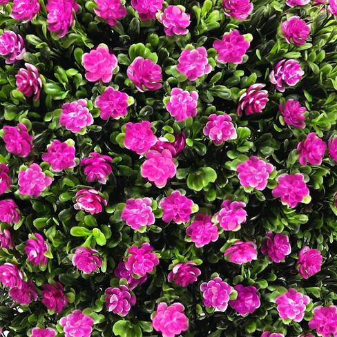 Artificial Boxwood Topiary Trees with Roses, 2 Pack Lifelike Evergreen Shrubs Featuring Ground Spike, Artificial Plants UV Protected for Year-Round Beauty in Indoor Outdoor Gardens and Porches in Kuwait