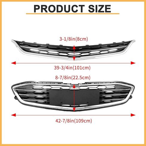 Front Bumper Upper Lower Grille For 2016 2017 2018 Chevy Malibu L/LS/LT Honeycomb Mesh Grill in Kuwait