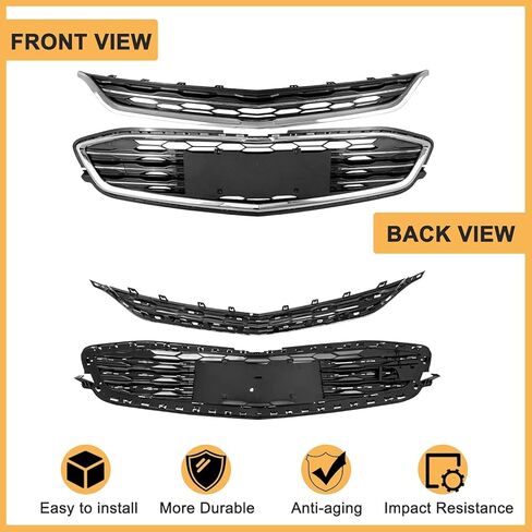 Front Bumper Upper Lower Grille For 2016 2017 2018 Chevy Malibu L/LS/LT Honeycomb Mesh Grill in Kuwait