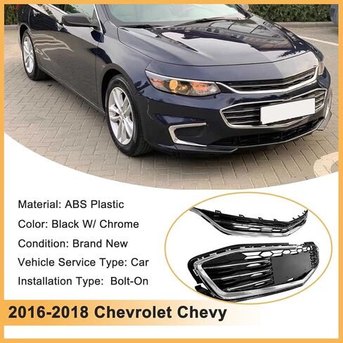 Front Bumper Upper Lower Grille For 2016 2017 2018 Chevy Malibu L/LS/LT Honeycomb Mesh Grill in Kuwait
