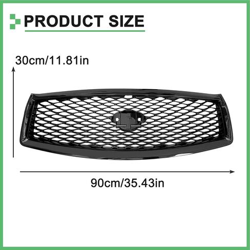 Gloss Black Grille For Infiniti Q50 Front Hood Upper Mesh Bumper Grill W/Camera Hole 2014 2015 2016 2017 in Kuwait