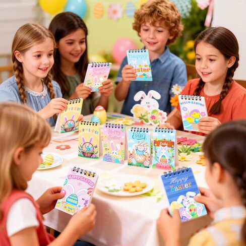 8 Pcs Happy Easter Spiral Notebooks, Easter Egg Bunny Design Mini Spiral Journals with Blank Pages, Portable Pocket Notebooks Coil Notepads for Kids School Office Daily Note Taking, 2.36x3.94 Inch in Saudi Arabia
