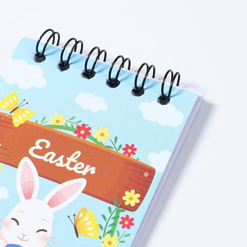 8 Pcs Happy Easter Spiral Notebooks, Easter Egg Bunny Design Mini Spiral Journals with Blank Pages, Portable Pocket Notebooks Coil Notepads for Kids School Office Daily Note Taking, 2.36x3.94 Inch in Saudi Arabia