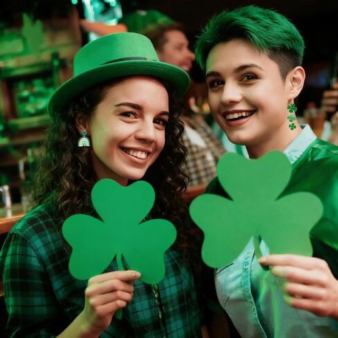 St. Patrick's Day Earrings for Women - Irish Shamrock Acrylic Dangle Earrings, U-shaped earrings Drop Earrings for Irish Festival (2PCS) in Saudi Arabia