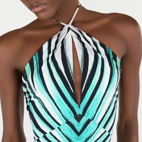 بذلة مثيرة للنساء بطباعة مخططة وربطة عنق وظهر مكشوف وسروال رومبير ملابس النادي للخروج in Kuwait